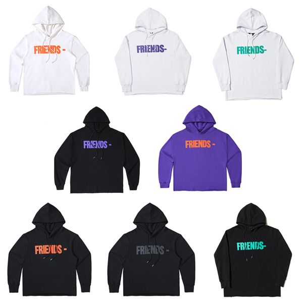 

long 2021 brand v hoodie chao brand wang yibo's limited large loose woolen long sleeve men's and women's autumn, Black