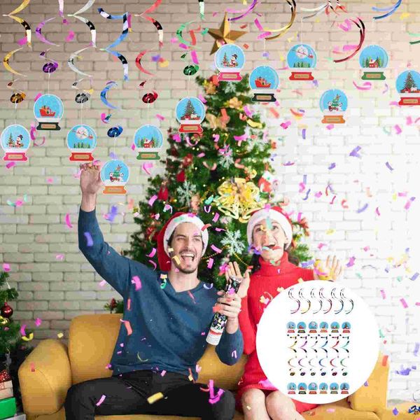 

party decoration 12 pcs christmas hanging pvc spiral swirl