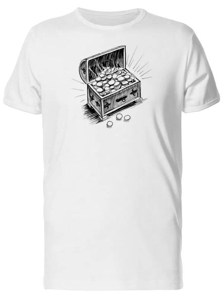

treasure chest grunge sketch men's tee -image by shutterstock, White;black