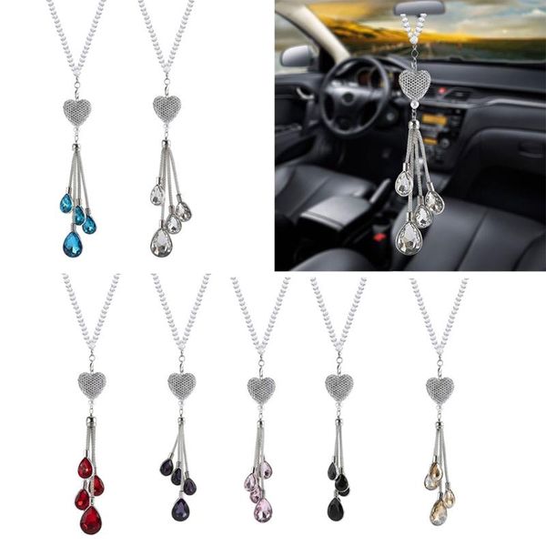 

interior decorations rhinestone car pendant colored hanging ornament suitable for automotive mirror door window t21e