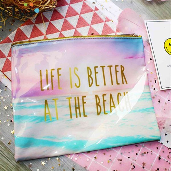 

fashion brand cosmetic makeup case bag pvc women waterproof toiletries wash travel cosmetics organizer beach bags