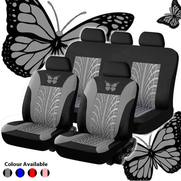 

9pcs/set car universal seat covers set butterfly pattern auto protector q9qd