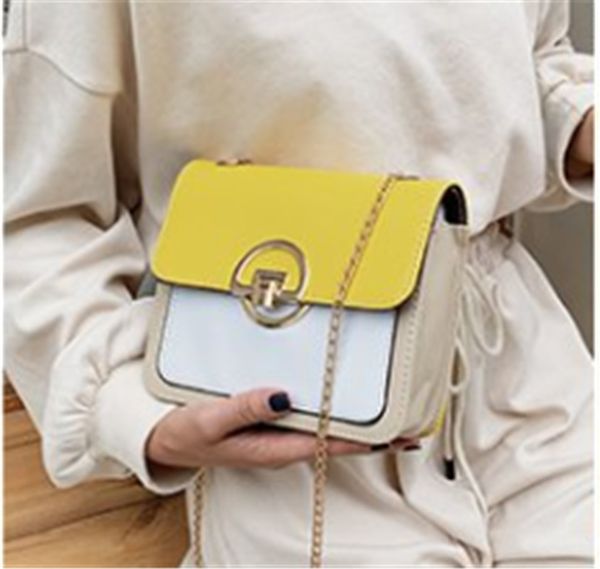 

2021 womens bags fashion button chain small square one-shoulder pu cross-body bag versatile style women