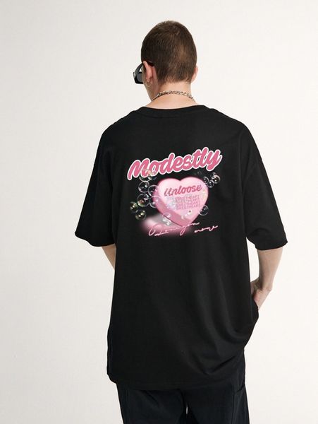 

men letter and heart print 12ve#, White;black