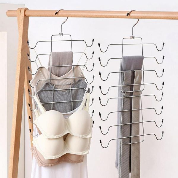 

hangers & racks clothes metal rack foldable space-saving multi-layer underwear hanging for home bedroom storage supplies