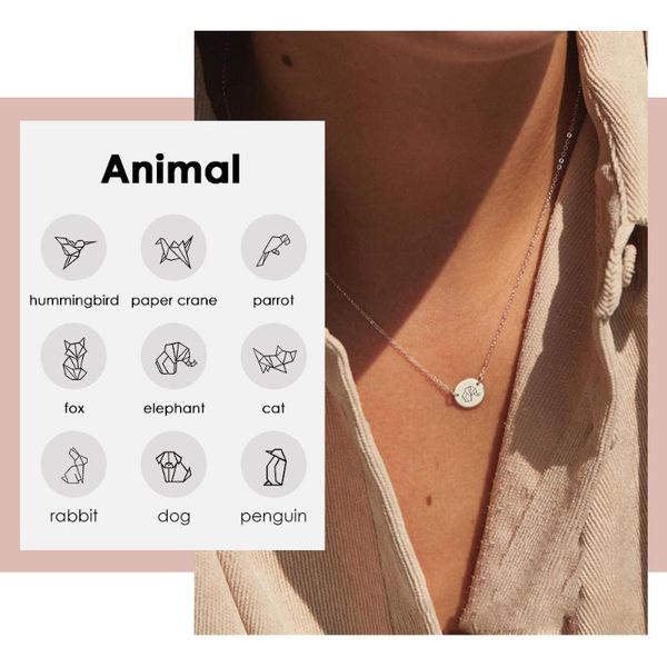 

pendant necklaces carlidana cute elephant custom necklace women 316l stainless steel female choker jewelry gifts for, Silver