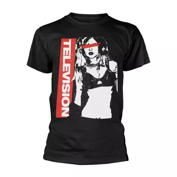 

television girl official t-shirt men unisex, White;black