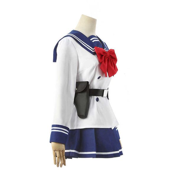 Anime High-Rise Invasion Yuri Honjo Cosplay Costume Skirt Set Tenkuu Shinpan Long Wig JK Sailor Suit Halloween School Uniform Y0913