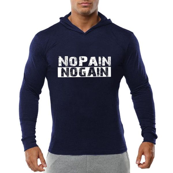 

men's hoodies & sweatshirts fttoy long sleeve hoodie outdoor fitness running cotton print nopain training dress with cap, Black