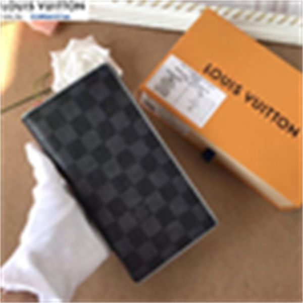 

chain luxury m53252 wallet gray men real leather long wallet brand wallets compact purse clutches evening key card holders designer, Red;black