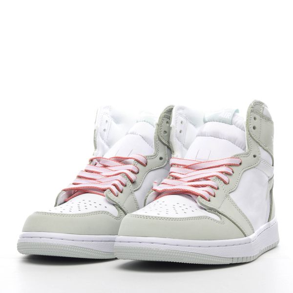 

seafoam 1 high og basketball shoes jumpman 1s seafoam, healing orange and white men women outdoor sneakers with box