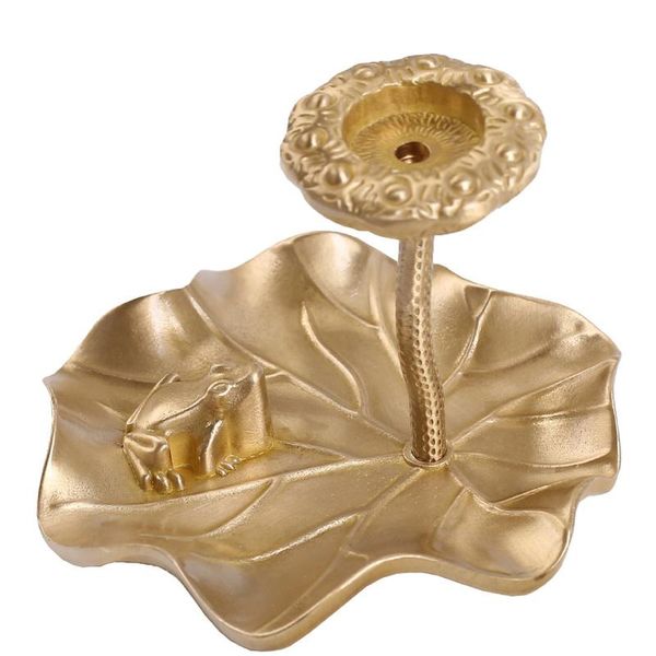 

fragrance lamps lotus flower incense burner japanese copper spiritual candles backflow quemador incienso christmas decoration