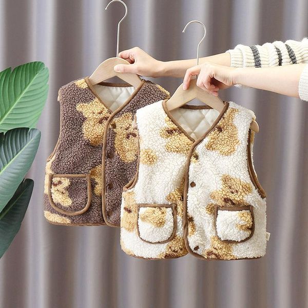 

waistcoat baby boys girls thicken clothes children cartoon vest printe casual fleece costume autumn winter kids fashion warm outwear, Camo