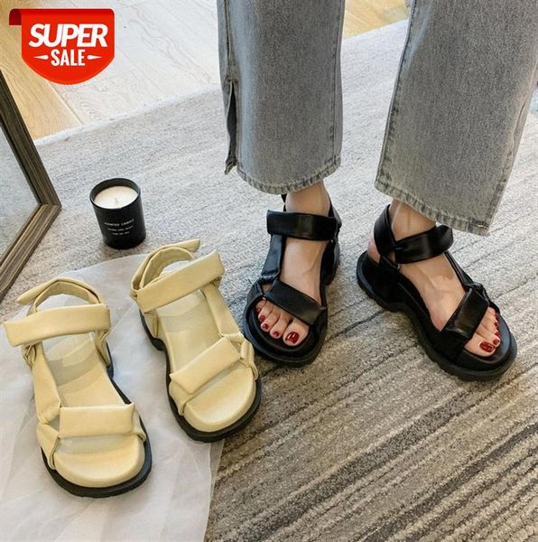 

velcro sandals women open toe platform all-match roman shoes #5d2p, Black