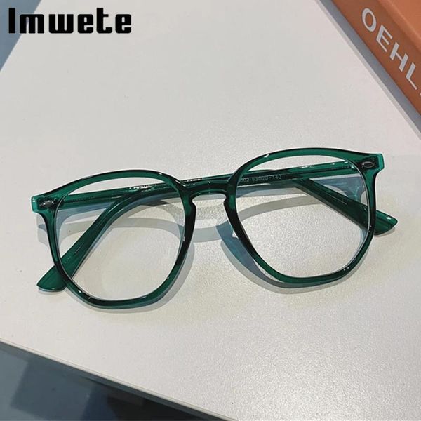 

fashion sunglasses frames imwete anti blue light glasses frame vintage women's eyewear men computer spectacles irregular polygon optica, Black