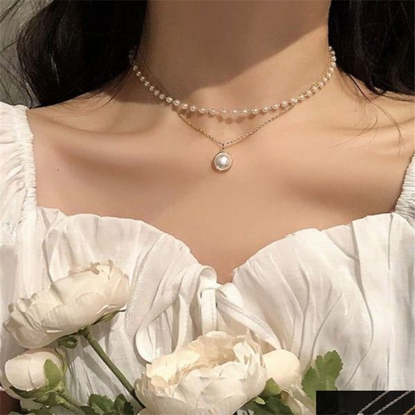 

europe and the united states fashion glass pearl versatile long chokers jewelry women's sweater chain, Golden;silver