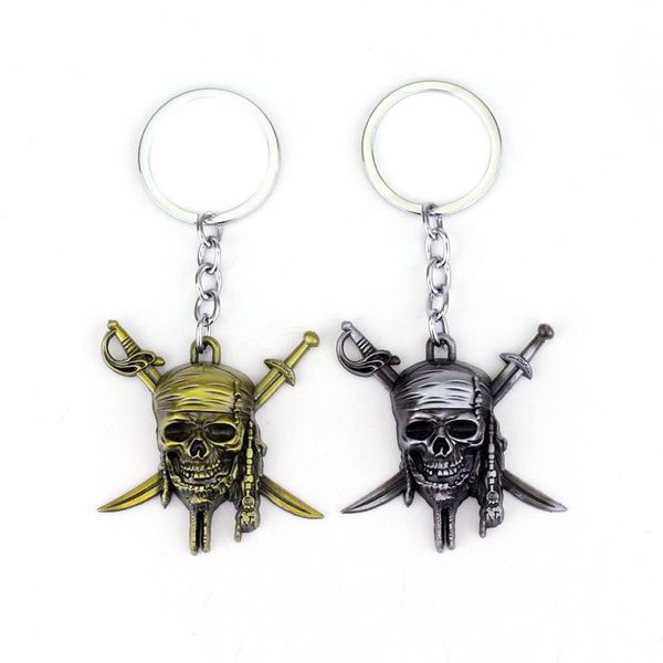 

keychains skull keychain captain jack pendant keyring, Silver