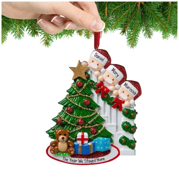 Objetos decorativos Figurines Natal PVC Papai Noel Pendurar portas e janelas decoração de árvore desktop ornamentos artwork