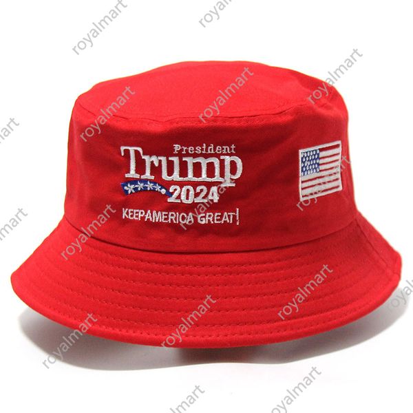 2024 Donald Trump Nakış Kovası Şapkası Amerika Büyük Balık Kapak Şapkaları Tut