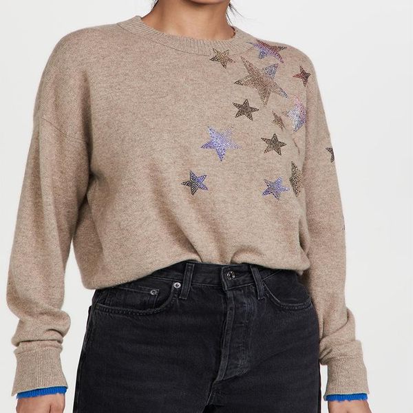 

women's sweaters 100% cashmere knit women o-neck color star diamond female casual long sleeve pullover 2021 autumn, White;black