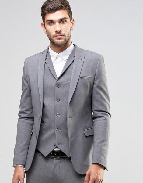

men's suits & blazers jeltoin latest coat pant designs light grey men suit prom tuxedo slim fit 3 piece groom wedding custom blazer cos, White;black