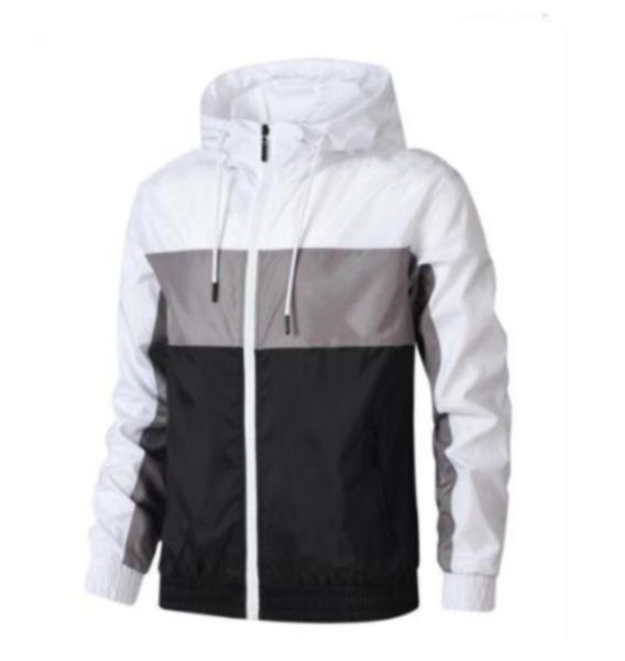 

2021 new sell men women luxury new brand sports windbreaker jackets colors patchwork contract waterproof jacket zippers up hooded coats, Black;brown