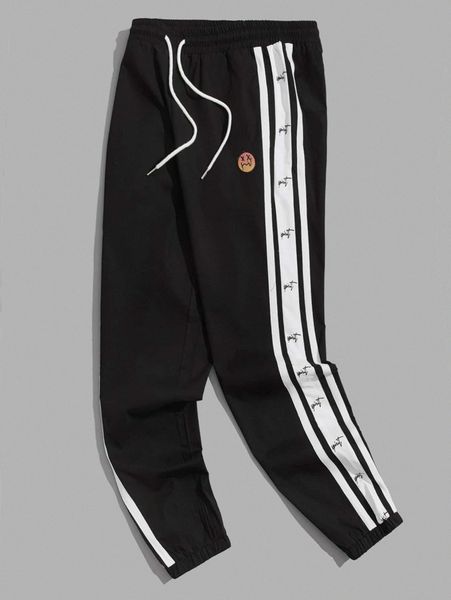 

men cartoon drawstring pants p9zx#, Black