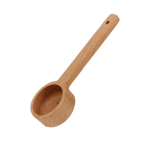 

manual coffee grinders 1pc scoop practical wooden spoon simple measuring (khaki)