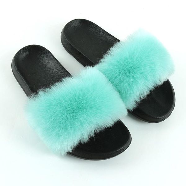 

summer beach outside shoes fashion women slippers solid colors ladies slipper elegant fur fluffy outdoor sandals#0606, Black