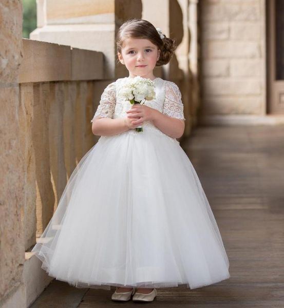 

girl's dresses cute baby first communion lace tea length flower girl for wedding kids clothes size 1-14y, Red;yellow
