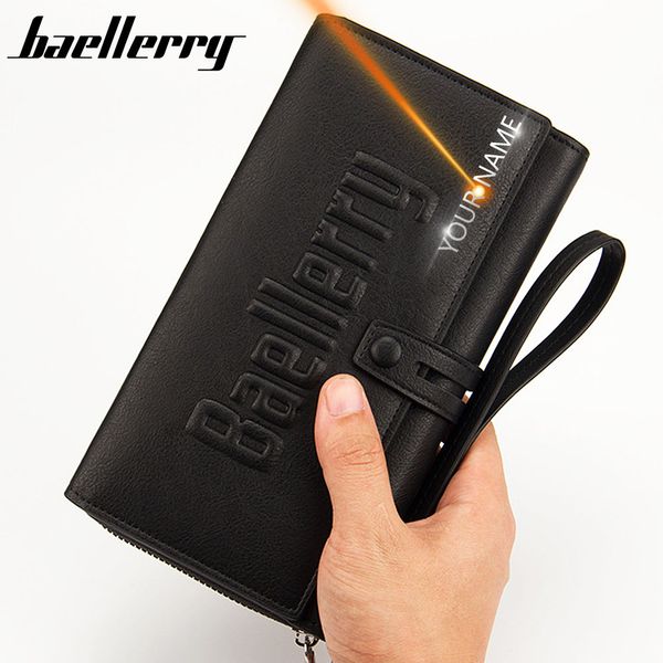 

men engraving zipper large capacity business solid clutch carteria wallets, Red;black