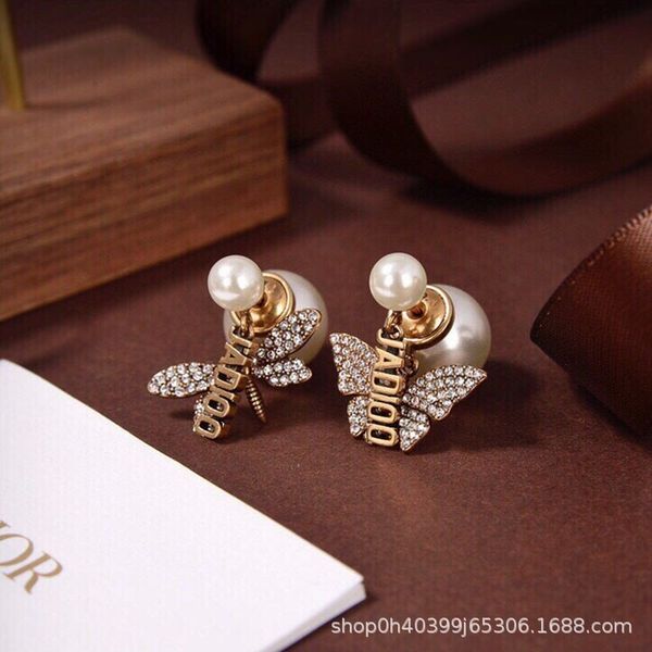 

75% off outlet online family's new classic letter size pearl earrings little bee full earrings versatile fashion s925 silver