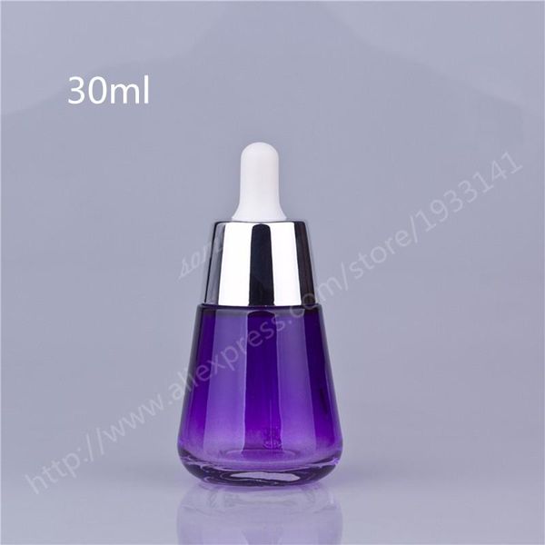 

storage bottles & jars 30ml glass bottle essence bottle, dropper cover cosmetic purple and clear container for essential oil use