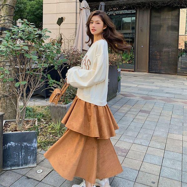 

casual dresses plus size guard dress female spring and autumn korean y2k loose personality stitching collision color irregular skirt cake, Black;gray
