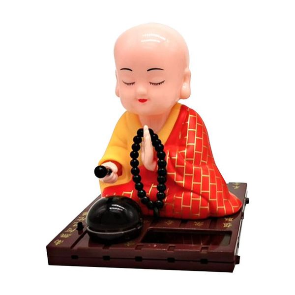 

interior decorations car ornament solar shake head little monk doll bring good fortune decoration cute accessories