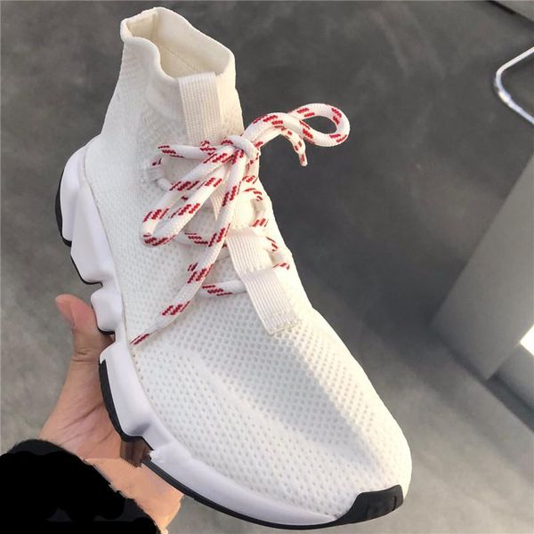 

mesh boots women sock platform shoes woman lace up zapatos de mujer ankle plaited round toe soft, Black