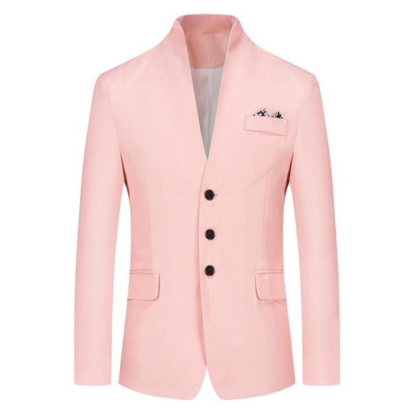 

men's large size standing collar suit, casual coat, formal party, iron-jacket, single suits & blazers, White;black
