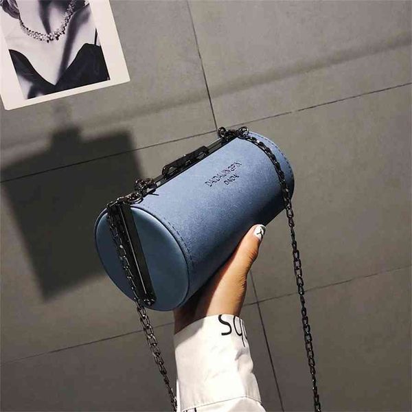 

french 2021 new small cylinder cross shoulder mobile phone bag
