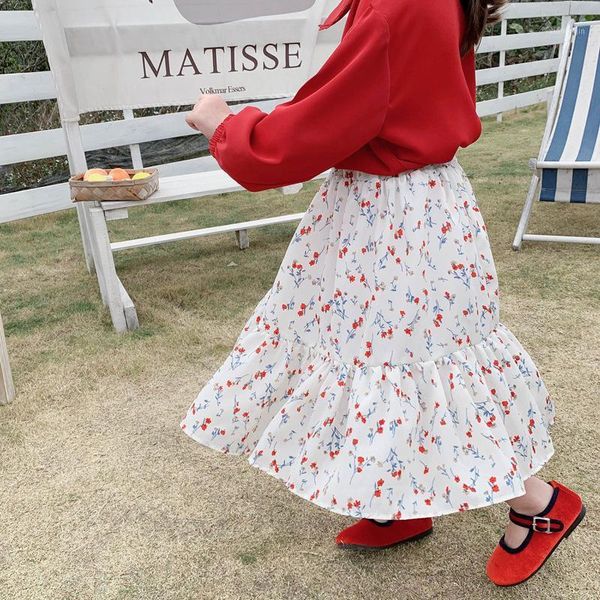 

spring floral printed baby girls chiffon skirts korean style cute toddlers kids beach vacation, Blue