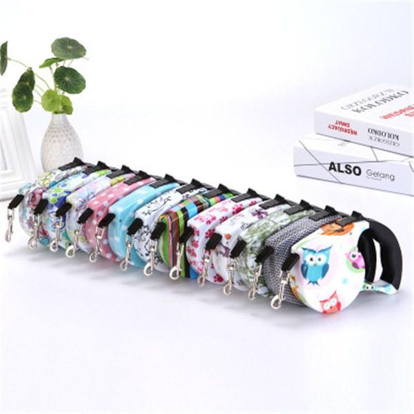 

dog collars & leashes 5m retractable leash automatic flexible pet dogs cat traction rope tool for small medium