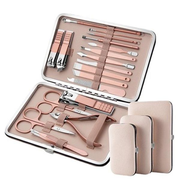 

nail art kits 7/18pcs pedicure care stainless steel manicure set clipper tweezer cutter trimmer tools scissors file with case kit