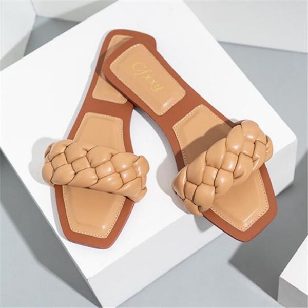 

slippers 2021 women ladies open toe square shoes home female flats fashion holiday slides woman casual beach, Black