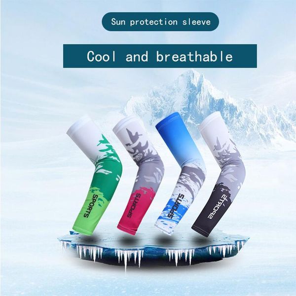 

elbow & knee pads 2 pcs sleeves fishing cycling running outdoor sports arm guard breathable sun protection sleeve uv, Black;gray