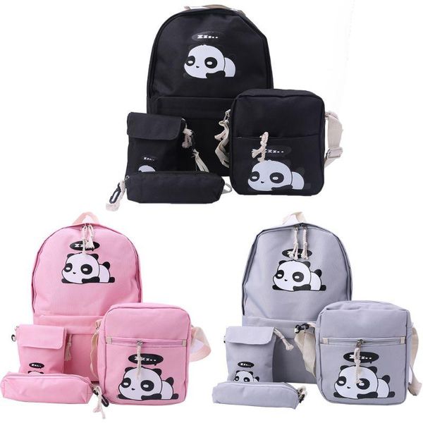 

backpack 4pcs women's cute panda print rucksack travel schoolbags shoulder bag