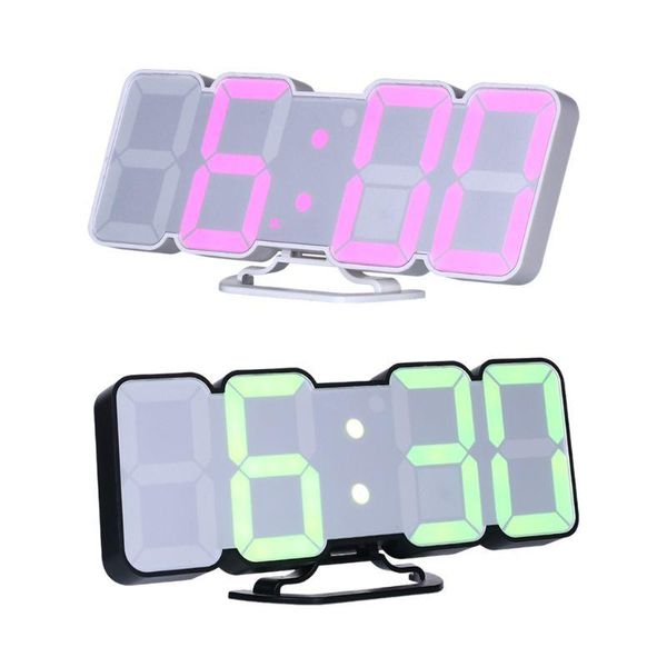 

wall clocks 115 color led 3d digital desk clock 12/24h remote/vioce control