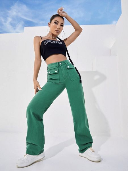 

flap pocket boyfriend jeans k8ui#, Blue