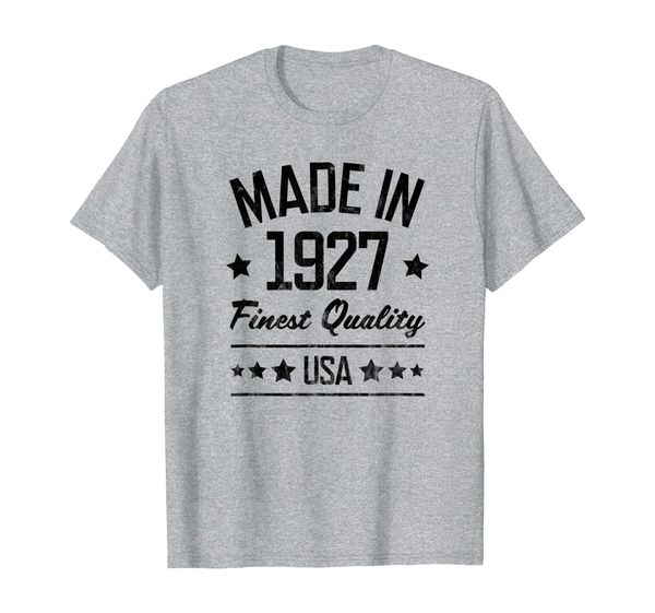 

made in 1927 gift for 92 year old man woman t-shirt, White;black