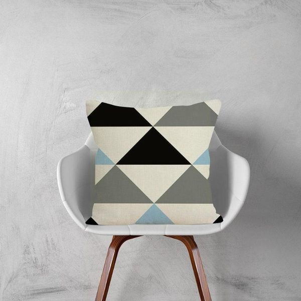 

cushion/decorative pillow 45*45cm single linen blue line mediterranean style geometry decor pillowcase cushion cover pillows for car sofa d9