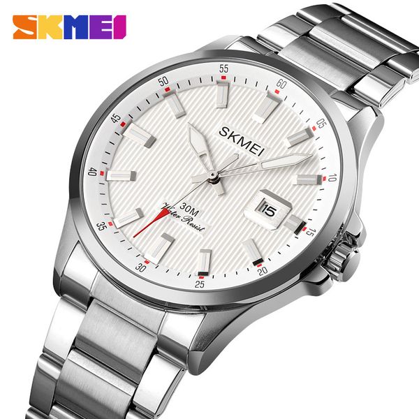 Skmei data hora luxo quartzo homens assiste três dimensionais textura dial relógios de quartzo homens relógios fashon masculino Reloj hombre 1654 q0524