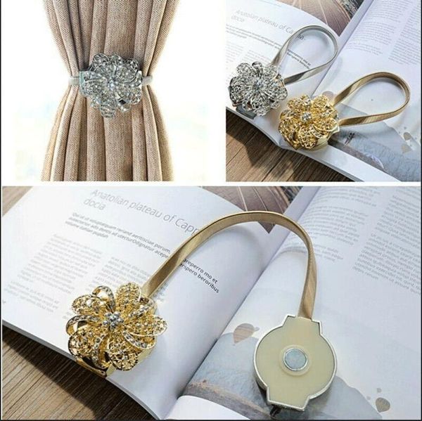 

other home decor 1pcs magnetic crystal flower retractable curtain tie backs clips drapery bind holder